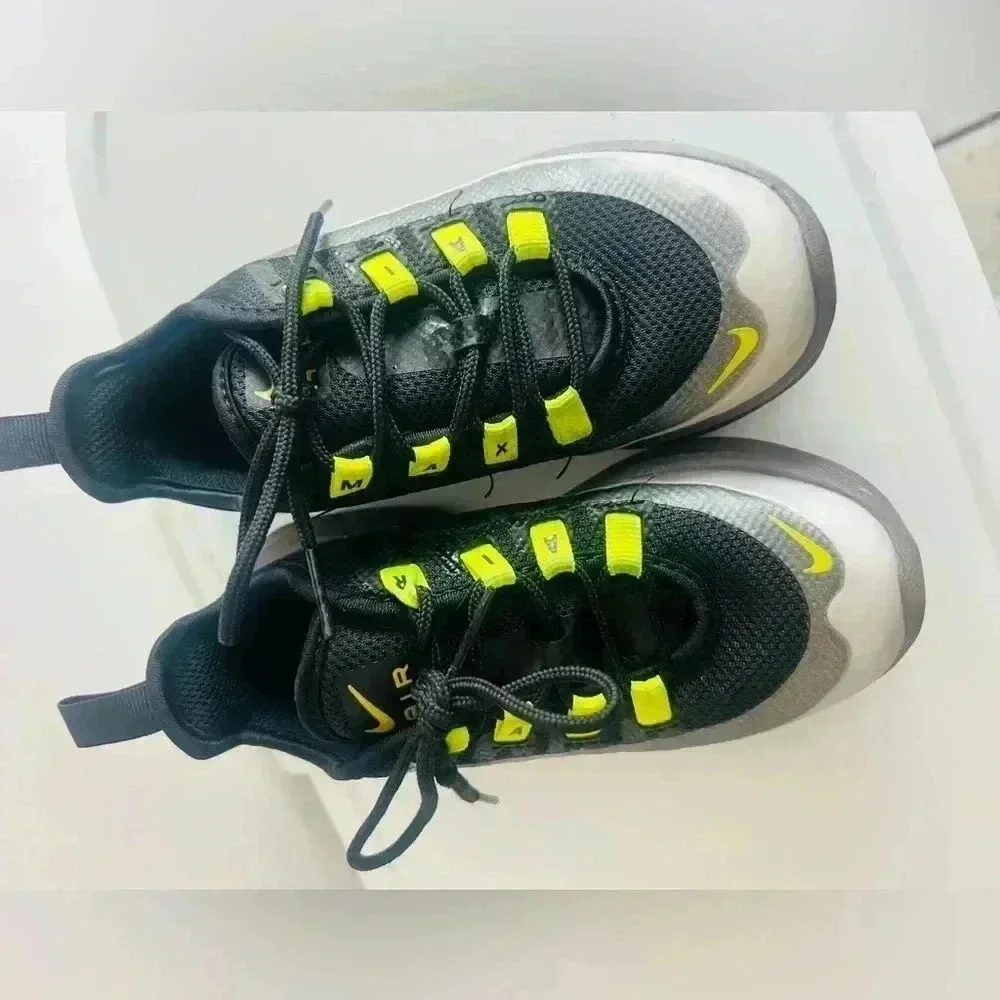 NIKE AIR MAX AXIS GS BLACK / GREEN GREY  KIDS RUNNING SHOES NEW